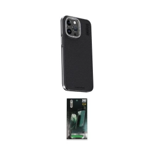 ieg™ iPhone 15 Pro Max Kılıf Kıvılcım Modern Özel Seri - Şeffaf 360 Full Body Arka Koruyucu