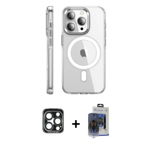 ieg™ iPhone 15 Pro Max Kılıf Nova Doku - Siyah Vanessa Magic Cam + PVD Metal Kamera Lens - LT