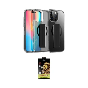 ieg™ iPhone 15 Pro Max Kılıf Nova Işık Koleksiyonu - Siyah Buffer Cam Ekran Koruyucu