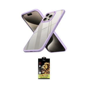 ieg™ iPhone 15 Pro Max Kılıf Nova Işık Serisi - Siyah Buffer Cam Ekran Koruyucu