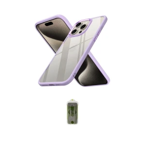 ieg™ iPhone 15 Pro Max Kılıf Nova Işık Serisi - Siyah Joko Magic 5D Hayalet Cam