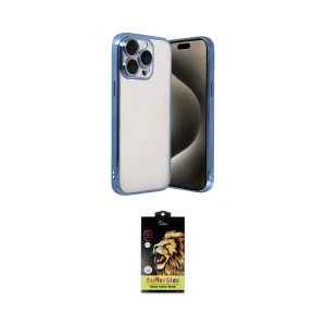 ieg™ iPhone 15 Pro Max Kılıf Vadi Minimal - Siyah Buffer Cam Ekran Koruyucu