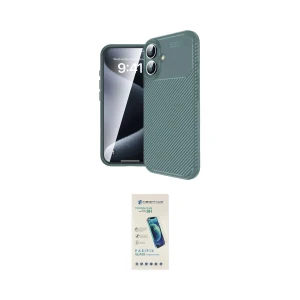 ieg™ iPhone 16 Plus Kılıf Eksen Form Prime - Şeffaf Pasifik Cam Ekran Koruyucu