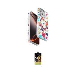 ieg™ iPhone 16 Pro Kılıf Siluet Doku - Siyah Buffer Cam Ekran Koruyucu