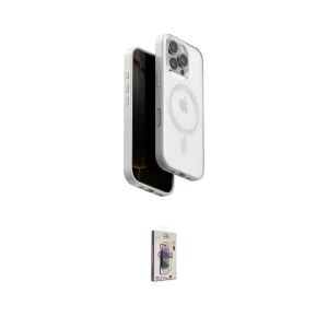 ieg™ iPhone 16 Pro Max Kılıf Pusula Form Serisi - Siyah Bilvis 3D Cam Ekran Koruyucu