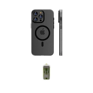 ieg™ iPhone 16 Pro Max Kılıf Pusula Minimal Koleksiyonu - Siyah Joko Magic 5D Hayalet Cam