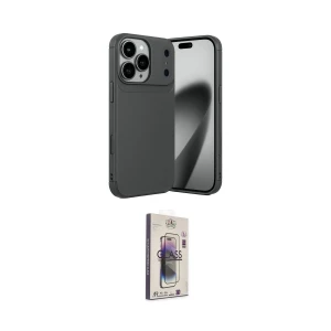 ieg™ iPhone 17 Pro Kılıf Eksen Form Prime - Siyah Bilvis 3D Cam Ekran Koruyucu