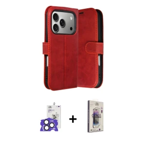 ieg™ iPhone 17 Pro Max Kılıf Siluet Işık Serisi - Siyah Bilvis 3D Cam Ekran Koruyucu + Natural Grey Bilvis Titan Kamera Lens