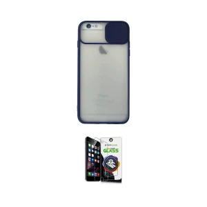ieg™ iPhone 6 Plus Kılıf Vadi Çizgi - Şeffaf Temperli Cam Ekran Koruyucu
