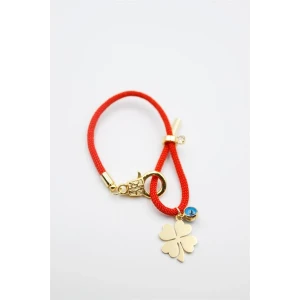 İEG İpli Yonca Bileklik - Kırmızı