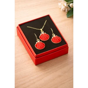 ieg™ İstiridye Mineli Kutulu Kolye Set