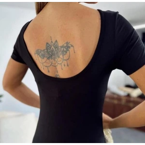 ieg™ Kadın Kısa Kollu Sırt Dekolte Detay önü çift Yırtmaçlı Viskon Elbise