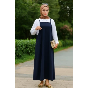 ieg™ Kadın Lacivert Basic Ayarlanabilir Askılı Jile Elbise