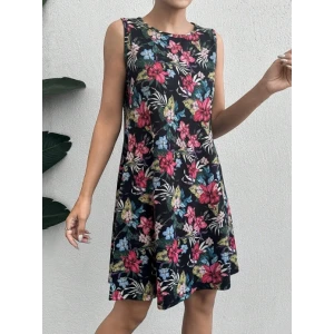ieg™ Kadın Renkli çiçek Baskılı Süprem Elbise