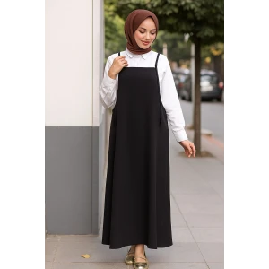 ieg™ Kadın Siyah Basic Ayarlanabilir Askılı Jile Elbise