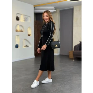 ieg™ Kadın Uzun Kollu Bisiklet Yaka Midi Modal Elbise