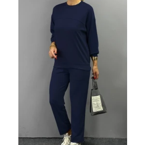 ieg™ Kadın Uzun Kollu Bisiklet Yaka Viskon Iki Iplik Bluz Ve Pantolon Ikili Takım