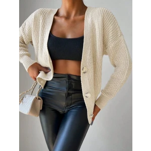 ieg™ Kadın Uzun Kollu Düğme Detay Triko Bluz