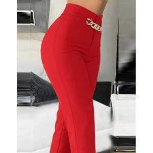 ieg™ Kadın Yüksek Bel önden Zincir Detaylı Ithal Krep Pantolon