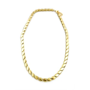 İEG Kalın Kısa Arpa Zincir Kolye - Altın