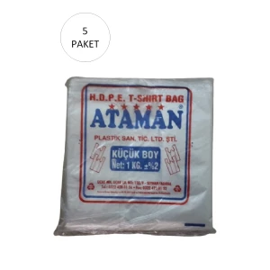 İEG Kalın Şeffaf Atlet Poşet Küçük Boy 25x33 Cm 1 Kg (5 Paket-Takriben 850 Adet)