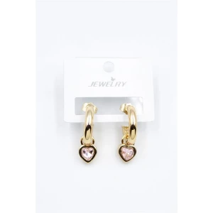 İEG Kalp Halka Küpe - Pembe