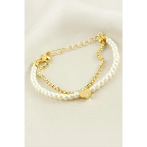 ieg™ Kalp Şerit Taşlı İnci Bileklik