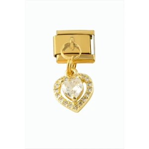 ieg™ Kalp Zirkon Taşlı Sallatılı Çelik Charm
