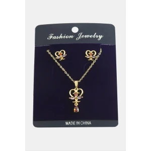 ieg™ Kalp Zirkon Taşlı Set Kolye