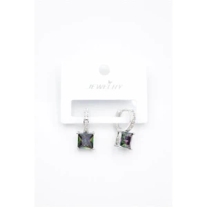 ieg™ Kare Taşlı Küpe - Gümüş