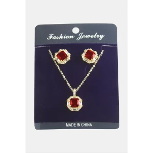 ieg™ Kare Zirkon Taşlı Set Kolye