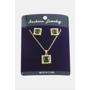 ieg™ Kare Zirkon Taşlı Set Kolye