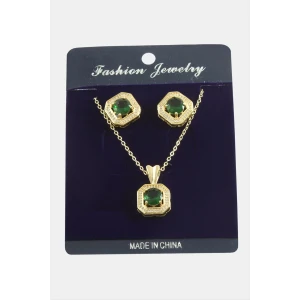 ieg™ Kare Zirkon Taşlı Set Kolye