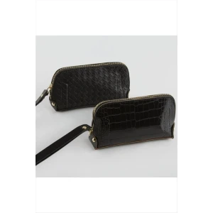 ieg™ Karışık Desenli Siyah Dikdörtgen Deri Cüzdan