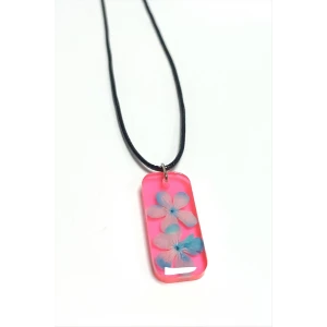 ieg™ Kartopu Çiçeği Dikdörtgen Epoksi Kolye