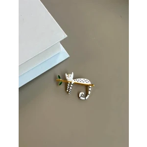 ieg™ Kedi Broş - Beyaz