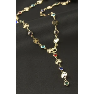 ieg™ Kelebek Taşlı Çelik Y Kolye