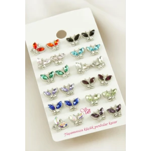 ieg™ Kelebek Taşlı Minik Küpe