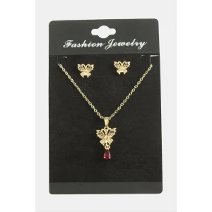 ieg™ Kelebek Zirkon Taşlı Set Kolye