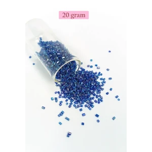 İEG Kesme Cam Boncuk 2mm - 20 Gram - Koyu Mavi -BNC344