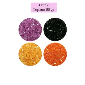 İEG Kesme Cam Boncuk 2mm - 4 Renk - Toplam 80 Gram - BNC437