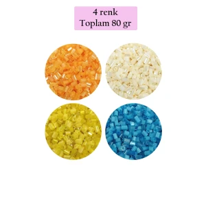 İEG Kesme Cam Boncuk 2mm - 4 Renk - Toplam 80 Gram - BNC443