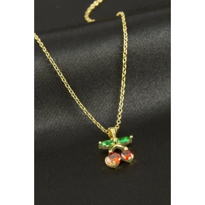 ieg™ Kiraz Zirkon Taşlı Çelik Kolye