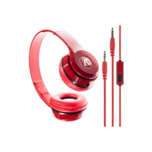 İEG® Kırmızı Kulak Üstü Portatif Katlanır Stereo Kulaklık