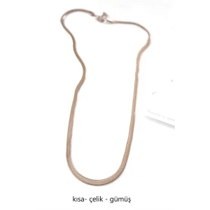 ieg™ Kısa İtalyan Çelik Kolye-45 CM - Gümüş
