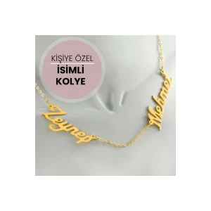 ieg™ Kişiye Özel Çift İsim Yazılı Kolye