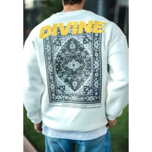 ieg™ Kışlık Bisiklet Yaka Baskılı SweatShirt - Beyaz