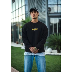 ieg™ Kışlık Bisiklet Yaka Baskılı SweatShirt - Siyah