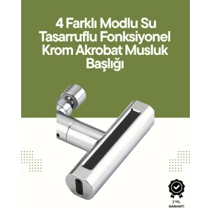 ieg™ Krom Musluk Başlığı | 4ü 1 Arada Su Çıkışı | Kolay Montajlı