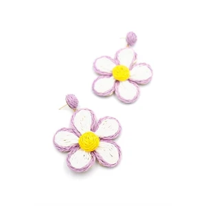 ieg™ Kumaş Papatya Küpe - Mor